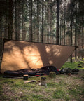 Ultralight Tent Footprint With 4000mm PU Waterproof Coating Silnylon Groundsheet in forest camping setup