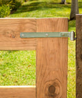 Heavy Duty 16 Inch Gate Hinge Strap Made From Steel With Zinc Plated Weather Guard Coating For Outdoor Fence And Wood Gate Applications Pre Punched For Three Eighths Inch Bolts Built To Stand Up To Weather And Everyday Use on wood gate