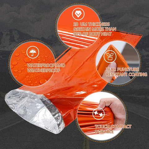 Emergency Sleeping Bag Survival Bivy Sack Lightweight Emergency Blanket waterproof and tear-resistant for outdoor use