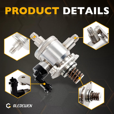 High Pressure Fuel Pump Kit For Chevy Camaro Caprice Colorado Traverse Equinox Impala Buick Lacrosse Enclave Allure Cadillac ATS CTS SRX XTS GMC Canyon Terrain, close-up view showing metal components