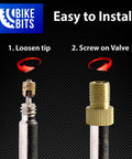 Brass Presta To Schrader Valve Adapters 4 Pack for Bikes Convert Presta to Schrader and Inflate with Standard Pump Instructions