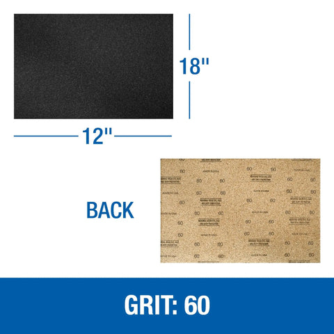 Silicon Carbide 12x18 Floor Sanding Sheets 60 Grit 20 Pack For Hardwood And Concrete Buffers Heavy Duty Paper Backing View