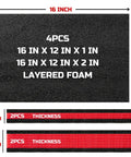 Tool Box Foam Inserts 4 Pack With Two 16x12x2 In And Two 16x12x1 In Cushioned Case Liners Tool Shadow Organizer Sheets For Hard Cases