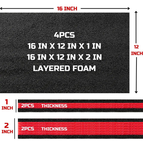 Tool Box Foam Inserts 4 Pack With Two 16x12x2 In And Two 16x12x1 In Cushioned Case Liners Tool Shadow Organizer Sheets For Hard Cases