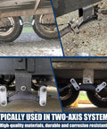 Trailer Shackle Kit For Tandem Axle Double Eye Springs, Heavy Duty Shackle Set installed on trailer suspension system