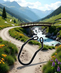 Heavy Duty Beefed Up Steel 150mm Rear Derailleur Protector for Mountain and Road Bikes in mountain scenery