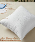 Outdoor Pillow Inserts 18 By 18 Inches Pack Of 2 White No Fuss Water Resistant Throw Pillows For Patio And Porch Furniture