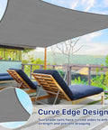 10X13 Sun Shade Sail With UV Protection For Outdoor Patio Garden And Deck Curved Tear Resistant Heavy Duty Shade in gray