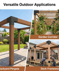 Heavy Duty Pergola Brackets Kit For 6x6 Wood Beams Four Pack 3 Way Corner Post Hardware used in various outdoor settings