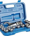 Open case displaying Er 40 Spring Collet Chuck Set For Nmtb Taper 40 17 Piece Beefy High Precision Collet System With Self Releasing Action And.0005 Inch Accuracy Ideal For Mills And Drills.