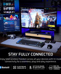 Next Level Wireless RGB Gaming Keyboard With Sleek Aluminum Build And Zero Clutter 99 Percent Layout providing crisp feedback on a desk setup.