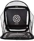 Golf Practice Net With Automatic Ball Return System, Target Sheet, Two Side Barriers, And Roof For Full Swing, Chipping, And Putting