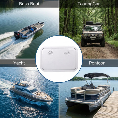 Top Shelf Marine Deck Hatch For Boating And Jon Boats, Heavy Duty Weather Beater Access Door With Non Slip Grip, Zero Hassle Setup Below Deck Storage Entry White on boats.