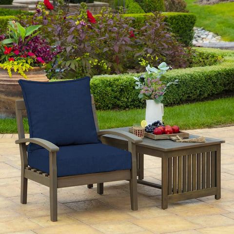Outdoor Deep Seat Cushion Set 24x24 Inches Weatherproof Rain Proof Fade Resistant Patio Cushions For Chairs Sofas And Couches Sapphire Blue
