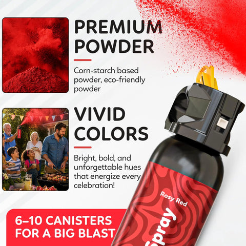 Hella Vibrant Red Smoke Powder Spray For Backyard Shindigs And Epic Weekend Vibes Featuring Completely Biodegradable Non Toxic Powder In A Cool Fire Extinguisher Style Launcher For Hassle Free Setup And Sweet Cleanup