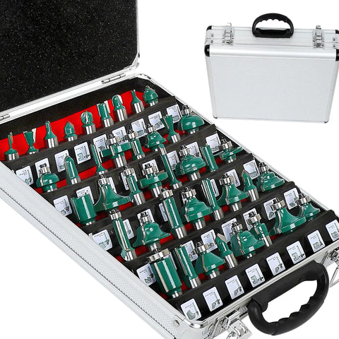 Router Bit Set Half Inch Shank 41 Piece Panel Ogee Door Rail Stile Cabinet Router Bits in carrying case