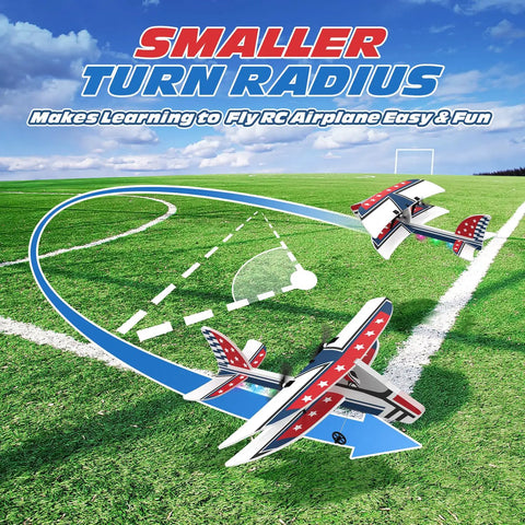 Totally Beginner Friendly RC Plane With 6 Axis Gyro Stabilizer For Smooth Flight ready to fly in a park with smaller turn radius