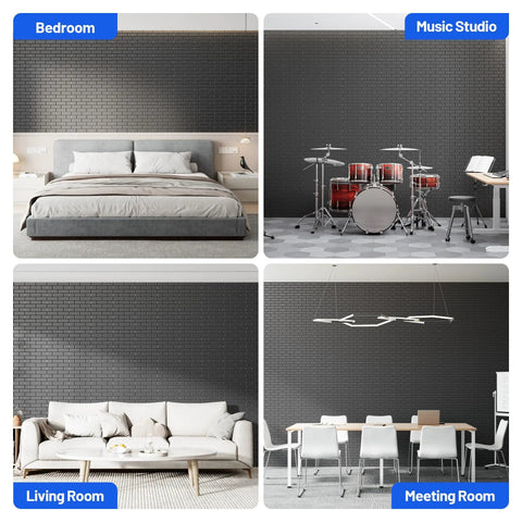 Game Changing High Density Self Adhesive Acoustic Panels And Sound Proof Foam Wall Tiles in bedroom, music studio, living room, meeting room.
