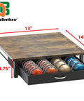 Vertuo Pod Drawer Organizer For Nespresso Capsules Sliding Coffee Pod Storage Cabinet Holds 24 Large Or 48 Small Vertuo Pods Rustic Brown