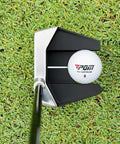 Top view of a Standing Putter For Men 34 Inch With Low Center Of Gravity And High Forgiveness, alignment aid on green grass.