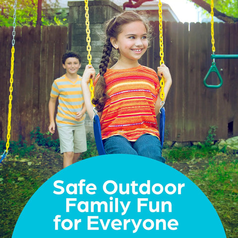 Heavy Duty Swing Seat Replacement Kit With Chains For Outdoor Swing Set, Backyard Upgrade For Kids, Kid Friendly Durable Blue 1 Pack, Easy Install And Built To Last