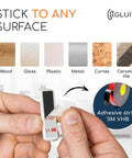 Close-up of adhesive strip being applied for Five Pack Cable Organizers For Desk And Nightstand With Adhesive Clips Fifteen Slots White