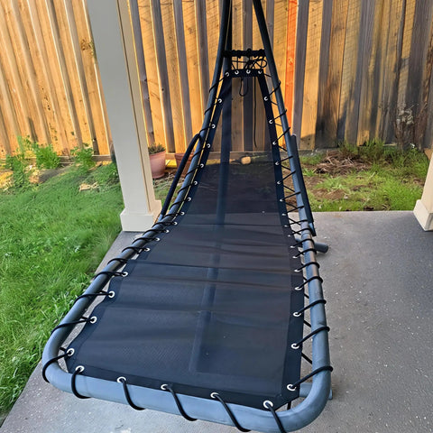 Heavy Duty Replacement Fabric For Hammock Chair 88 By 27 Inches With Carabiners, 600D Oxford, UV Resistant and Waterproof, installed
