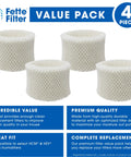 Premium 4 Pack Humidifier Filters For HAC 504 Series And HCM 350 Cool Mist Humidifiers, value pack with 4 white mesh filters