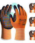 Foam Nitrile Coated Safety Gardening Work Gloves With MicroDot Grip, Lightweight Breathable 15 Gauge Nylon, Size S