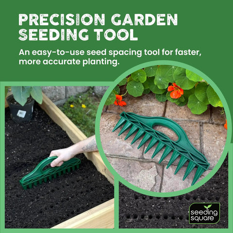Row Seeder Handheld Garden Tool For Precise Seed And Seedling Spacing In Rows And Trays Easy To Use For Veggies Flowers And Herbs