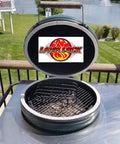 High Temp Replacement Gasket Kit for Big Green Egg Ceramic Lids LG XL XXL installed on open grill with gray seal visible