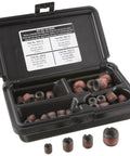 Threaded Inserts For Metal Kit In Carbon Steel With M8 1.25, M10 0.5, M12 1.75, M16 2.0 Threads, 33 Piece Assortment, open case view