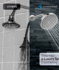 Comparison of two shower heads showcasing the 6 Inch Rain Shower Head With 9 Inch Shower Arm High Pressure Rainfall For A Strong Water Flow