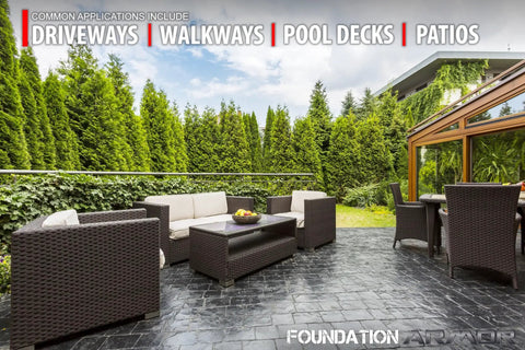 Premium Solvent Based Acrylic High Gloss Color Enhancing Concrete Sealer for smooth wet look on patio pavers and slabs.