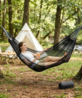 Outdoor Camping Hammock With Tree Straps And Carry Bag Ultra Lightweight And Portable Breathable Mesh Anti Roll Design