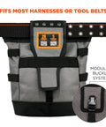 Arsenal 5517 Premium Topped Tool Pouch with Zipper on harness, ANSI 121-2023 certified, black with universal buckle system