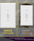 Oversized 1-Gang White Toggle Light Switch Wall Plate Jumbo 5.5 By 3.5 Inch Cover Unbreakable Polycarbonate Thermoplastic