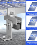 Close-up of Heavy Duty Aluminum Solar Panel Mounting Brackets Kit 10 Pack For Flat And Pitched Roofs showing adjustable clamp