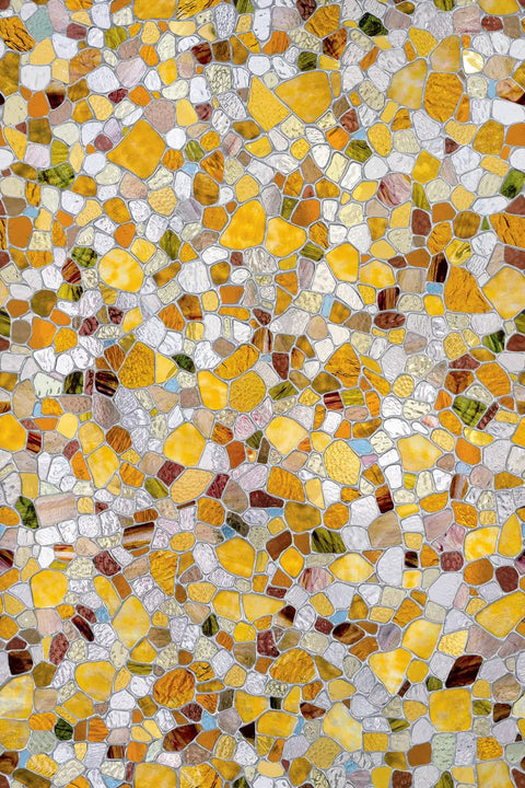 First Stained Glass Window Film 24 By 36 Inches With Dope Textured Privacy Look No Adhesive Peel And Stick UV Protection