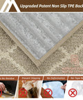 Close-up of grey non slip peel and stick stair tread for wooden steps, TPE backing, no glue needed, 9x28, indoor use.