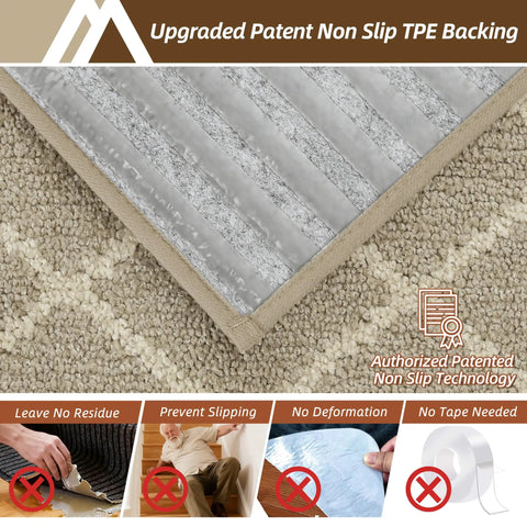 Close-up of grey non slip peel and stick stair tread for wooden steps, TPE backing, no glue needed, 9x28, indoor use.