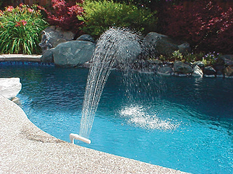 Waterfall Fountain For Spa And In Ground Pools With 1.5 Inch Threaded Return Fittings Adjustable Spray Height And Direction