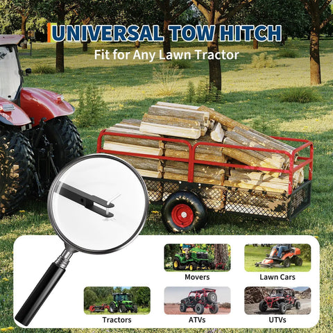 Heavy Duty ATV UTV Trailer Dump Cart Tow Behind With 1600 Lbs Capacity And 22 Cubic Feet Yard Garden Trailer Removable Sides