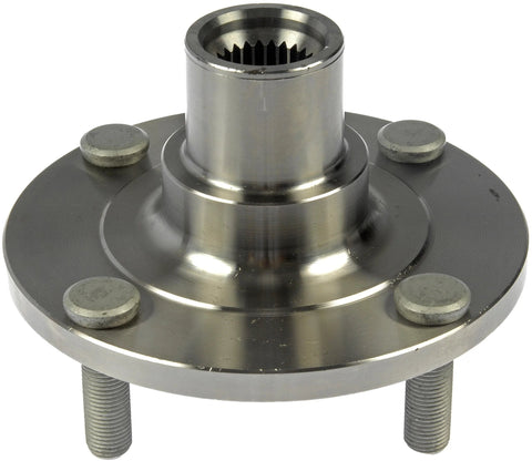 Front Wheel Hub Assembly For Select Nissan Models Direct Replacement Built To Last With Beefy Build Durable Materials Easy Install And Bolt On Wheel Hub Replacement Part For Cars And SUVs Delivers Long Lasting Performance, showing a front view of the hub assembly with visible bolts and metal structure.