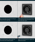 Installation steps for 6 Inch Exhaust Fan For Kitchen Bathroom Attic And Garage With 308 CFM Wall Mount Vent Metal Extractor Durable Motor