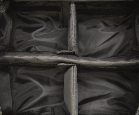 Lightning X compact medic first responder trauma bag interior with black partitioned compartments