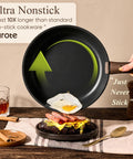 Detachable Handle 19 Piece Nonstick Cookware Set For Induction Cooktops with frying pan and egg demonstration