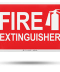 Heavy Duty Aluminum Fire Extinguisher Sign With Quick Install And Pre Drilled Holes, No Fuss High Visibility Reflective Fire Safety Sign 14 x 10 Inches, UV Resistant, Waterproof, Industrial Grade For Business.