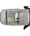 Interior pockets of Glass Limo Camera Backpack For Pro DSLR Gear With Tripod Mount for organizing accessories, black.