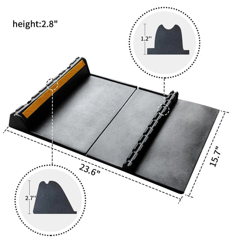 Heavy Duty Rubber Parking Stop for Garage Floors 2 Pack Vehicle Wheel Stop with Reflective Yellow Targets, size 23.6x15.7x2.8 inches